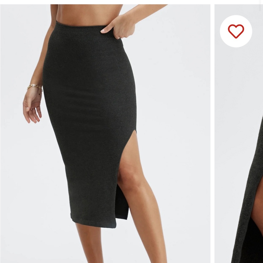 Fabletics Black Pencil Midi Skirt with Slit